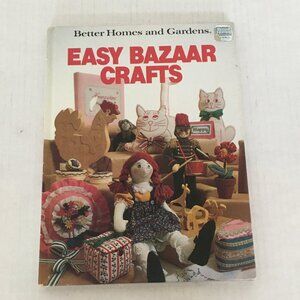 Vintage 1981 HC book Easy Bazaar crafts sewing woodburning needlepoint knitting